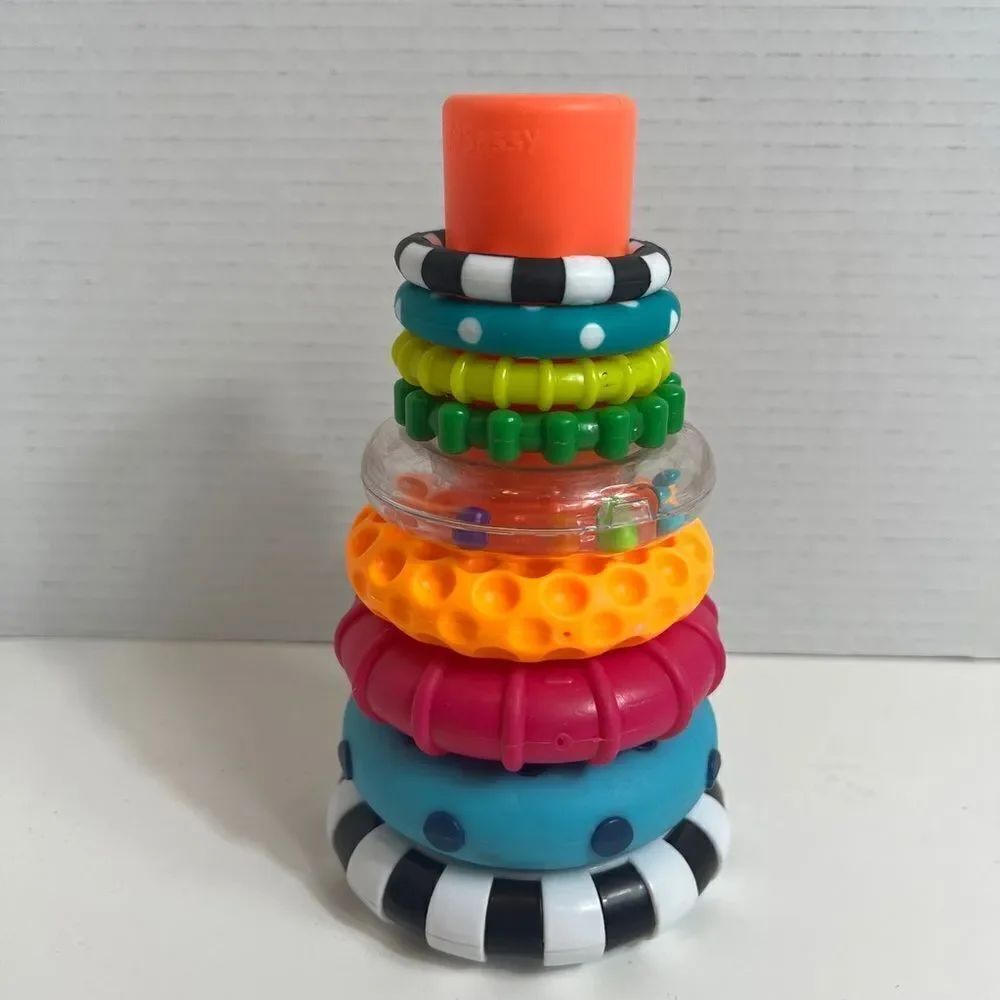 Sassy Stacks of Circles Stacking Ring STEM Learning Toy, 9 Piece Set